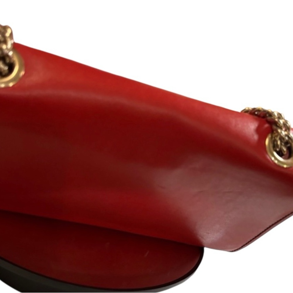 Gucci Red Leather Crossbody with Tassel and Silver Hardware Horsebit - Picture 2 of 5